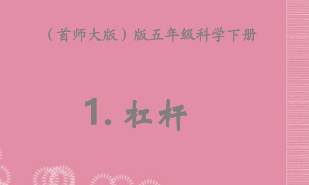 五年级科学下册 杠杆 5课件 首师大版