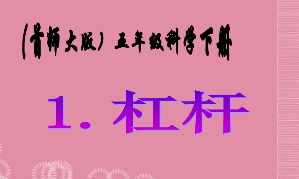 五年级科学下册 杠杆 7课件 首师大版