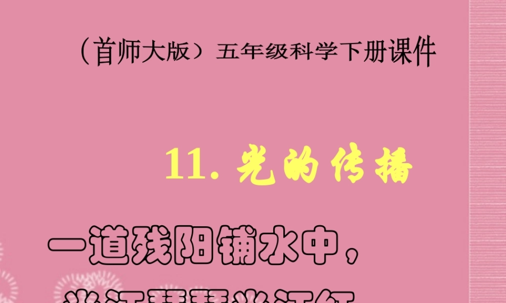 五年级科学下册 光的传播 2课件 首师大版