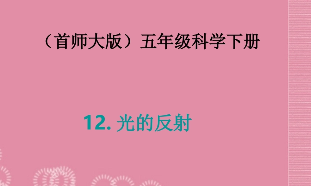 五年级科学下册 光的反射课件 首师大版