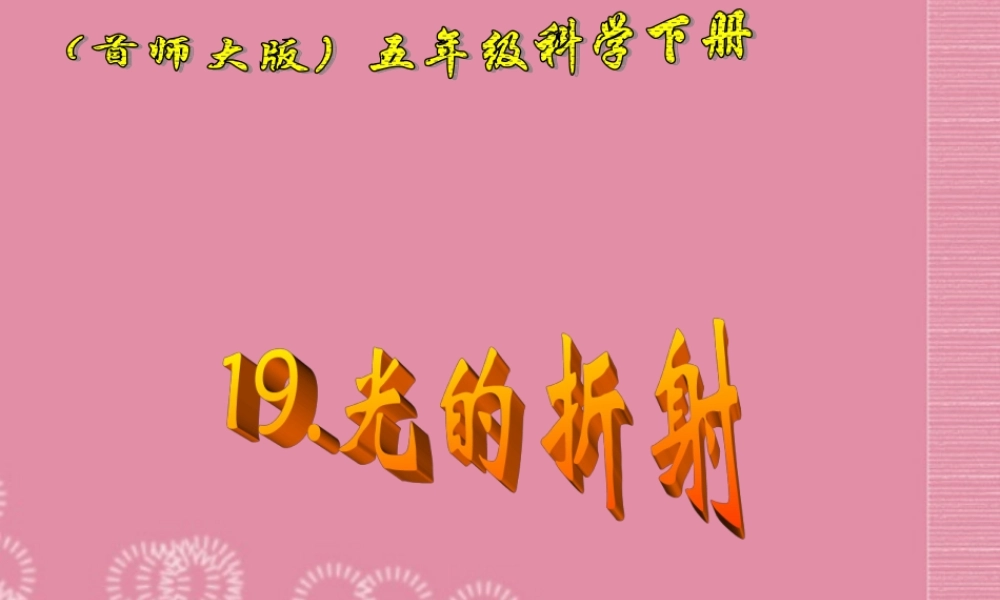 五年级科学下册 光的折射课件 首师大版