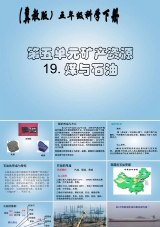 五年级科学下册 煤与石油1课件 冀教版