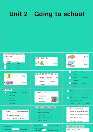 五年级英语上册 Module 1 Getting to know each other Unit 2 Going to school作业课件 沪教牛津版（三起）-牛津版小学五年级上册英语课件