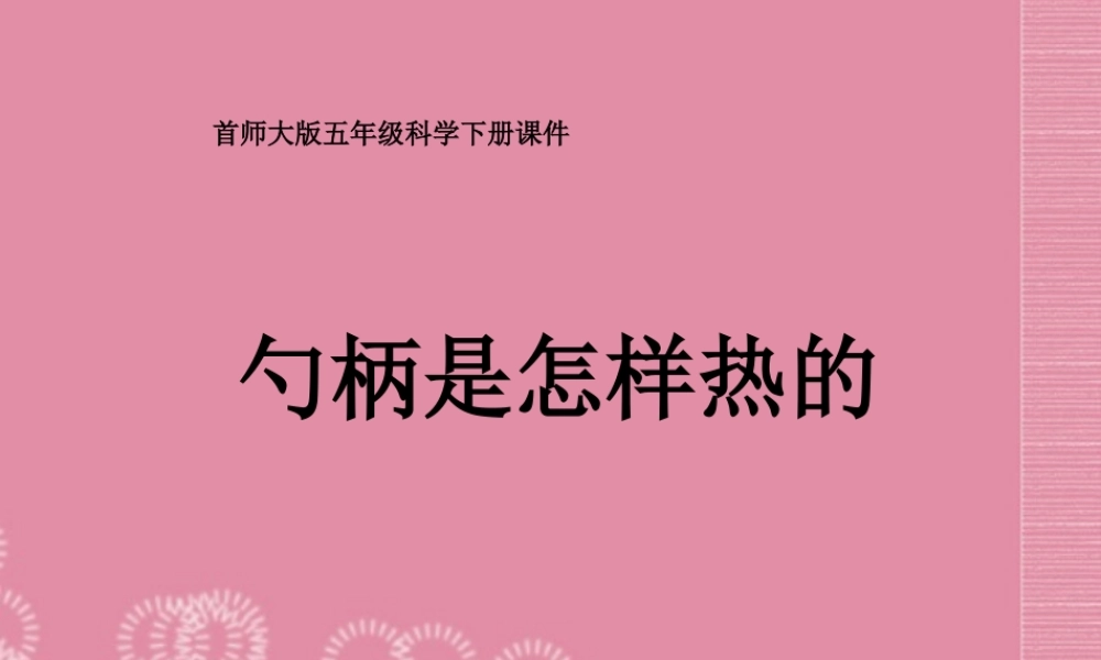 五年级科学下册 勺柄是怎么热的课件 首师大版