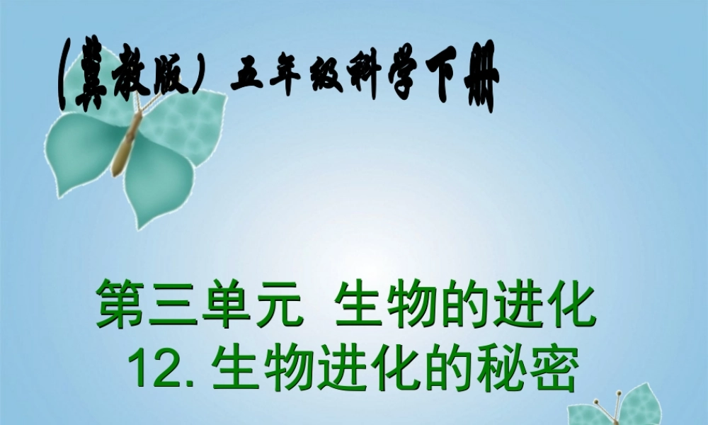 五年级科学下册 生物进化的秘密1课件 冀教版