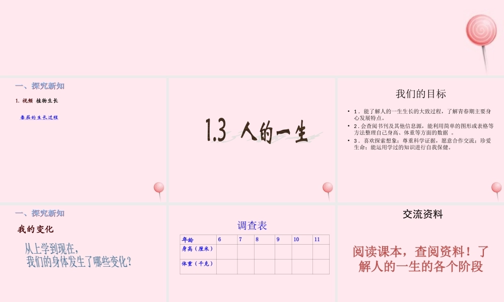 五年级科学下册 第一单元 人的一生 第3课《人的一生》课件3 青岛版五四制-青岛版小学五年级下册自然科学课件