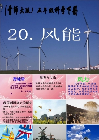 五年级科学下册 风能课件 首师大版