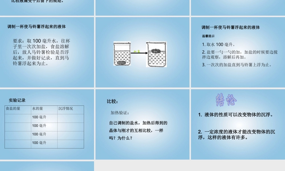 五年级科学下册 马铃薯在液体中的沉浮1课件 教科版
