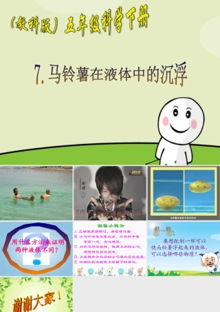 五年级科学下册 马铃薯在液体中的沉浮3课件 教科版