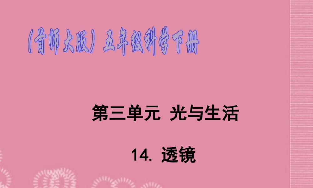 五年级科学下册 透镜 2课件 首师大版