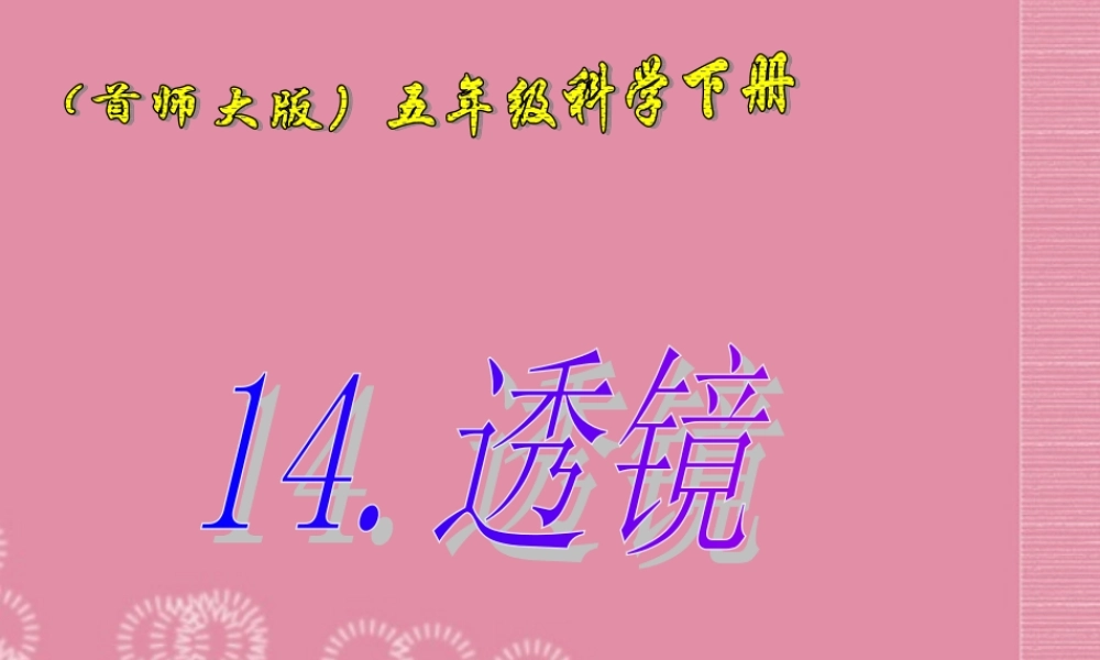 五年级科学下册 透镜 3课件 首师大版