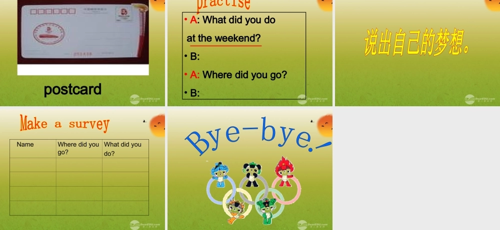 五年级英语上册 Module 3 Unit 1(6)课件 外研版