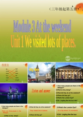 五年级英语上册 Module 3 Unit 1(6)课件 外研版