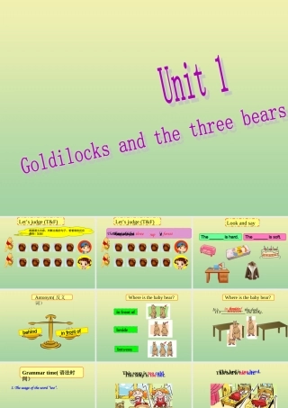 五年级英语上册 Unit 1 Goldilocks and the three bears精品课件 牛津译林版（三起）-牛津版小学五年级上册英语课件