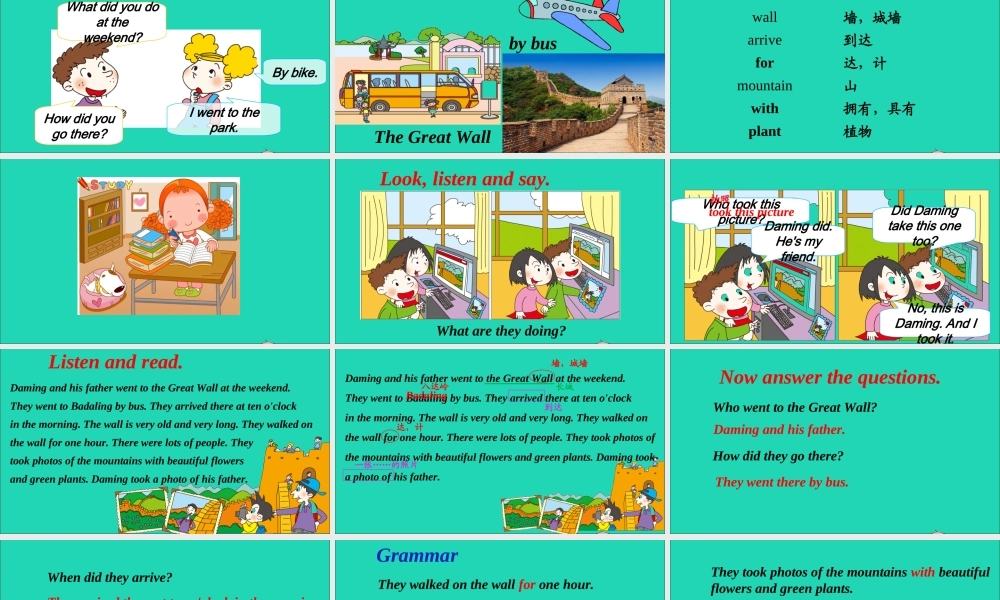 五年级英语上册 Module 3 Unit 2 Daming took a photo of his father课件+素材 外研版（三起）