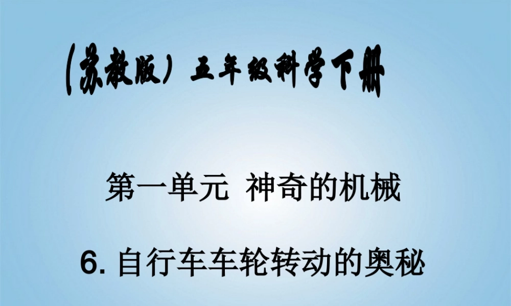 五年级科学下册 自行车车轮转动的奥秘1课件 苏教版