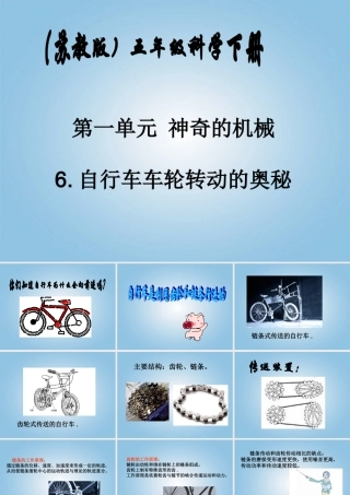 五年级科学下册 自行车车轮转动的奥秘1课件 苏教版
