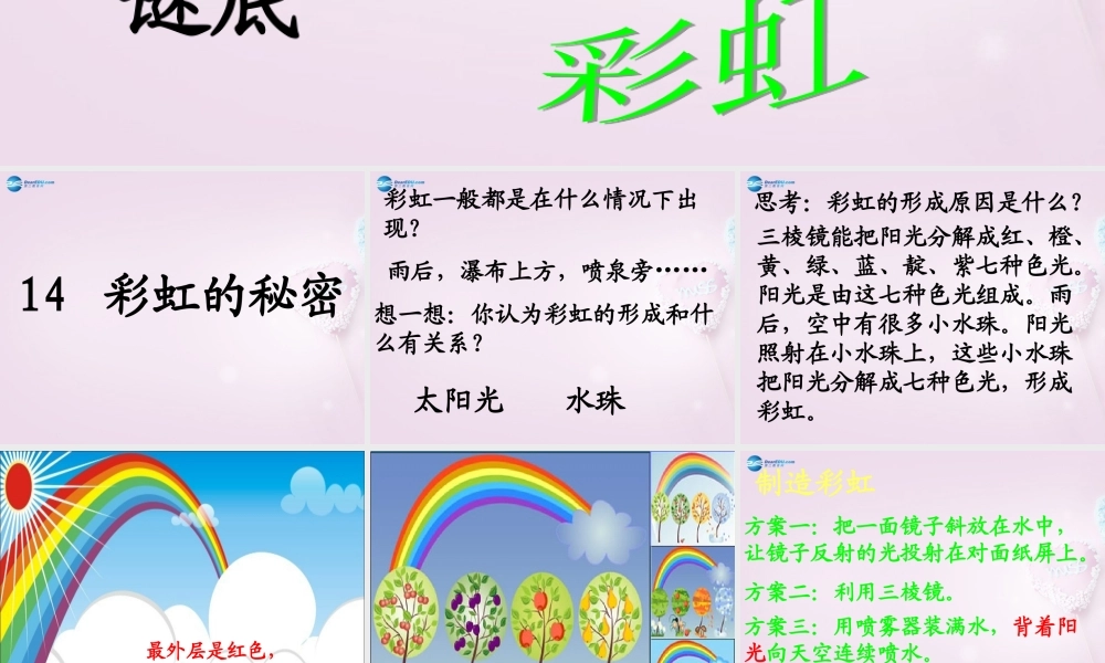 五年级科学下册《彩虹的秘密》课件2 青岛版