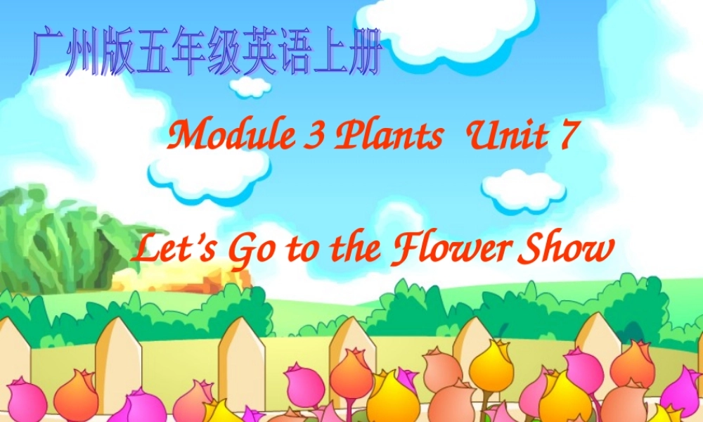 五年级英语上册 Module 3 Unit 7课件 广州版