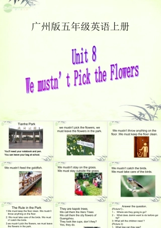 五年级英语上册 Module 3 Unit 8(5)课件 广州版