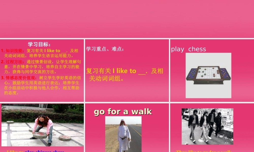 五年级英语上册 Unit 1 Lesson 5What do they like to do课件1 冀教版