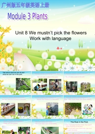 五年级英语上册 Module 3 Unit 8(work with language)(2)课件 广州版