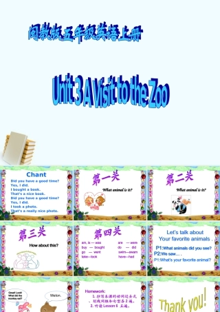 五年级英语上册 Unit 3 A Visit to the Zoo(2)课件 闽教版