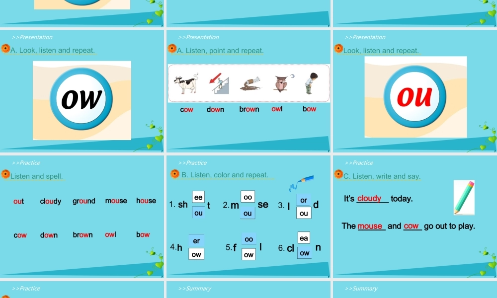五年级英语上册 Unit 3 Animals（Let’s Spell）课件 人教新起点-人教新起点小学五年级上册英语课件