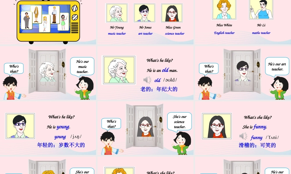 五年级英语上册 Unit 1 What's he like Part A 第1课时备用课件+素材 人教PEP