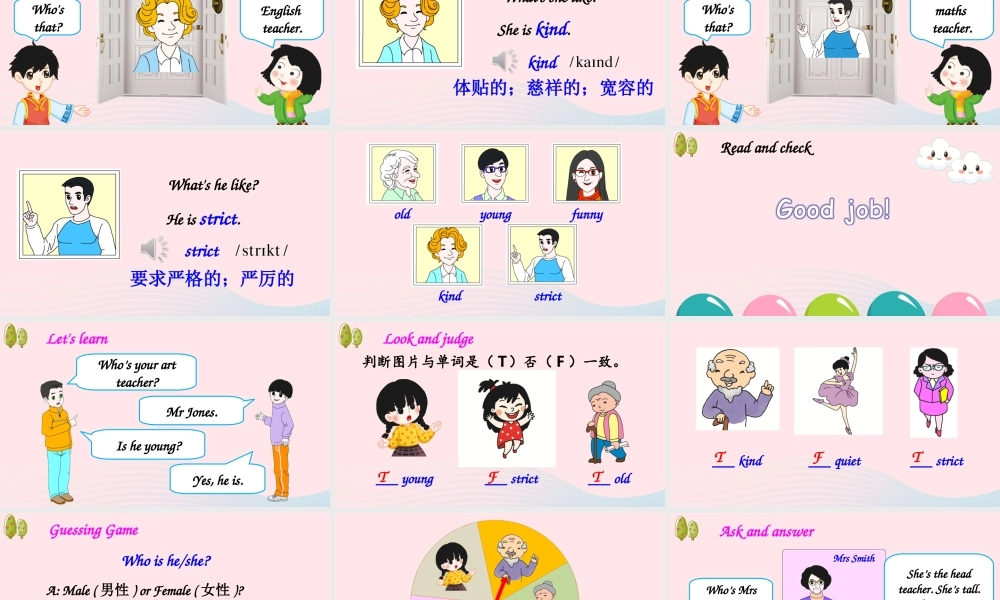 五年级英语上册 Unit 1 What's he like Part A 第1课时备用课件+素材 人教PEP