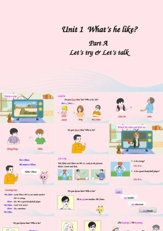 五年级英语上册 Unit 1 What's he like Part A 第1课时上课课件+素材 人教PEP