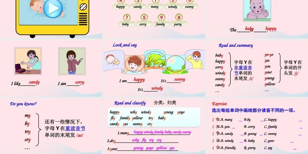 五年级英语上册 Unit 1 What's he like Part A 第3课时备用课件+素材 人教PEP