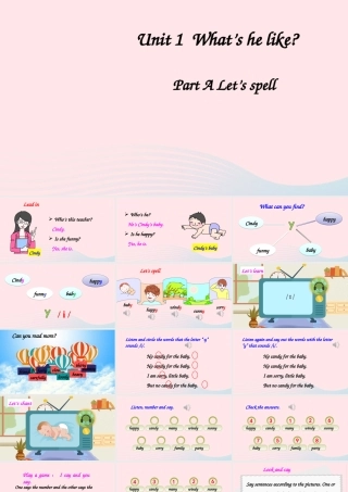 五年级英语上册 Unit 1 What's he like Part A 第3课时上课课件+素材 人教PEP