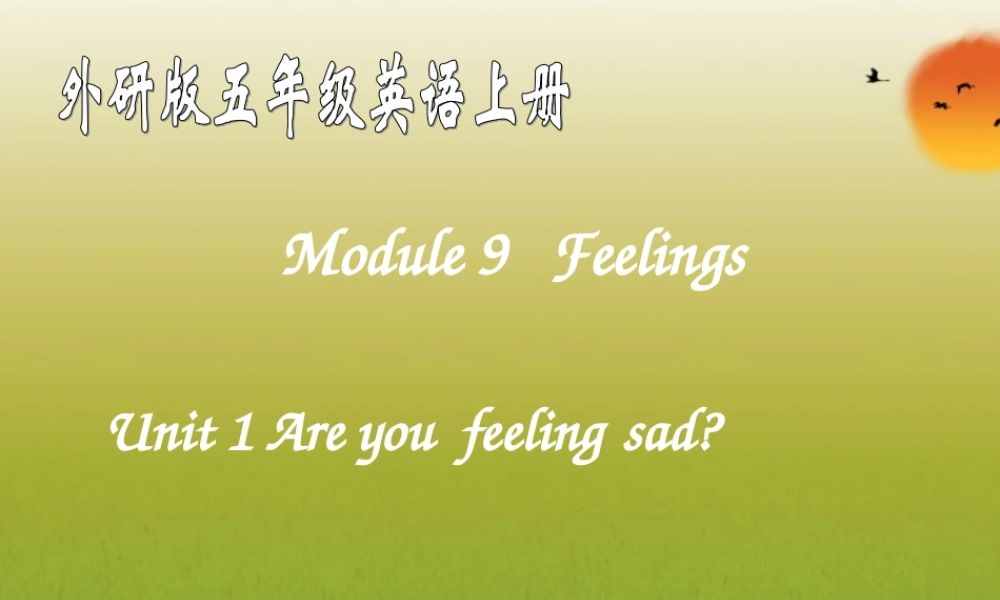 五年级英语上册 Module 9 Unit 1(4)课件 外研版