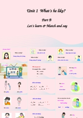 五年级英语上册 Unit 1 What's he like Part B 第5课时上课课件+素材 人教PEP