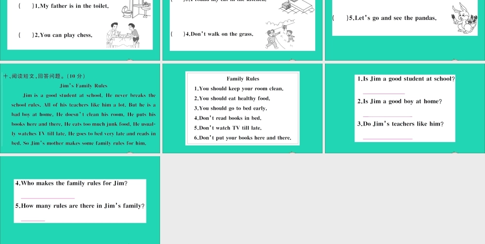 五年级英语上册 Module 10 测试课件 外研版（三起）