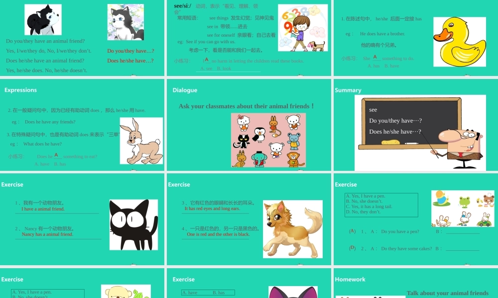 五年级英语上册 Unit 3 Our animal friends（第2课时）课件 （新版）牛津版-（新版）牛津版小学五年级上册英语课件