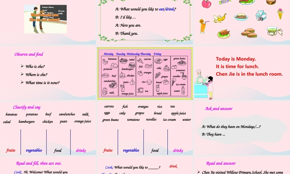 五年级英语上册 Recycle 1（第二课时）上课课件+素材 人教PEP