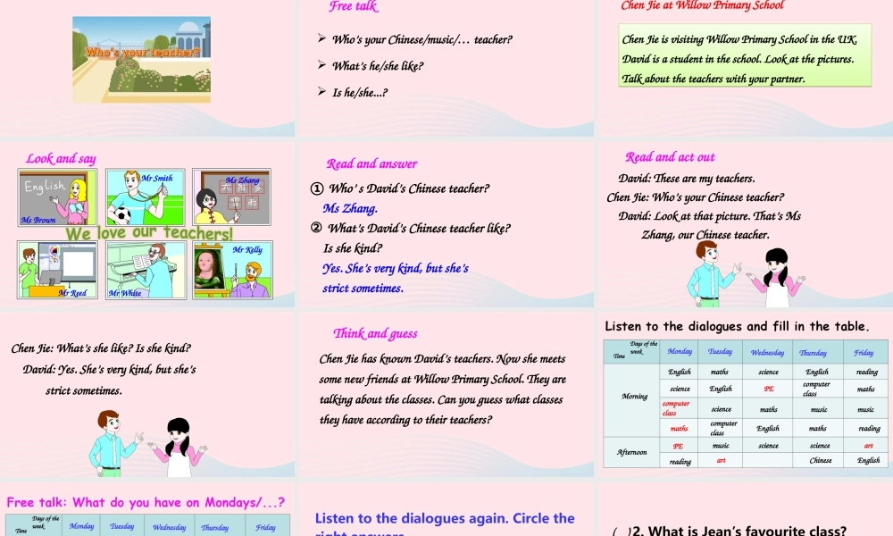 五年级英语上册 Recycle 1（第一课时）上课课件+素材 人教PEP