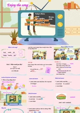 五年级英语上册 Unit 3 What would you like Part A 第1课时上课课件+素材