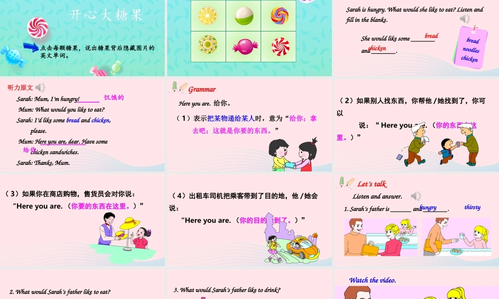 五年级英语上册 Unit 3 What would you like Part A 第2课时备用课件+素材