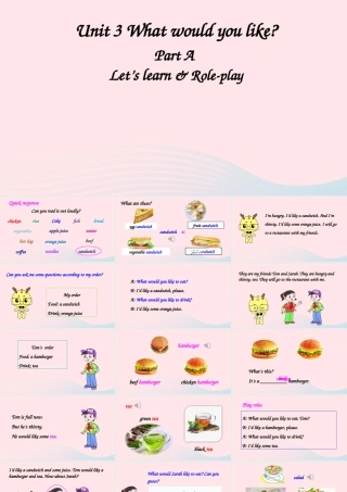 五年级英语上册 Unit 3 What would you like Part A 第2课时上课课件+素材