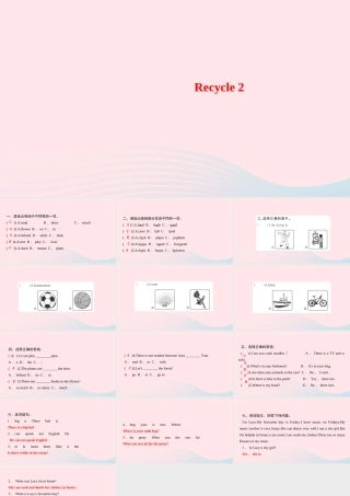 五年级英语上册 Recycle 2作业课件 人教PEP-人教PEP小学五年级上册英语课件