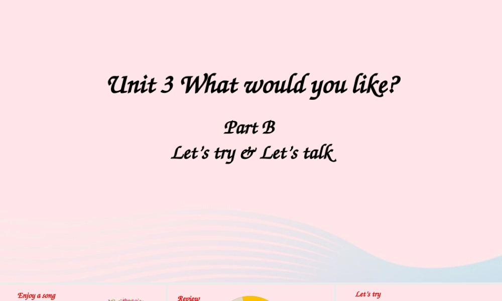 五年级英语上册 Unit 3 What would you like Part B 第2课时备用课件+素材