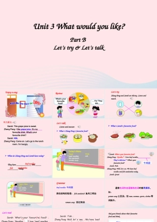 五年级英语上册 Unit 3 What would you like Part B 第2课时备用课件+素材