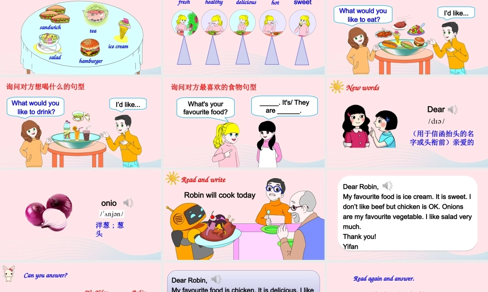 五年级英语上册 Unit 3 What would you like Part B 第3课时备用课件+素材