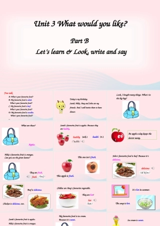 五年级英语上册 Unit 3 What would you like Part B 第5课时上课课件+素材