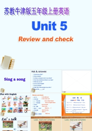 五年级英语上册 Uni 5 第二课时课件 苏教牛津版