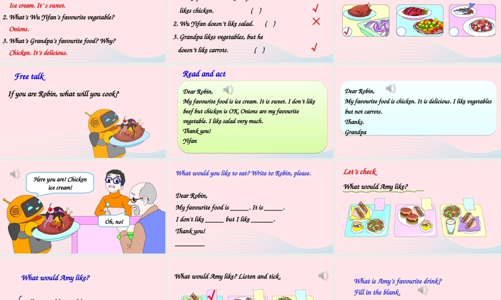 五年级英语上册 Unit 3 What would you like Part B 第6课时上课课件+素材