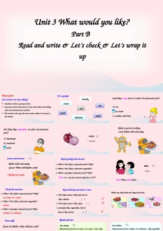 五年级英语上册 Unit 3 What would you like Part B 第6课时上课课件+素材